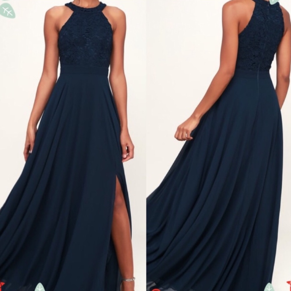 Lulu’s Picture Perfect Navy Blue Maxi Dress